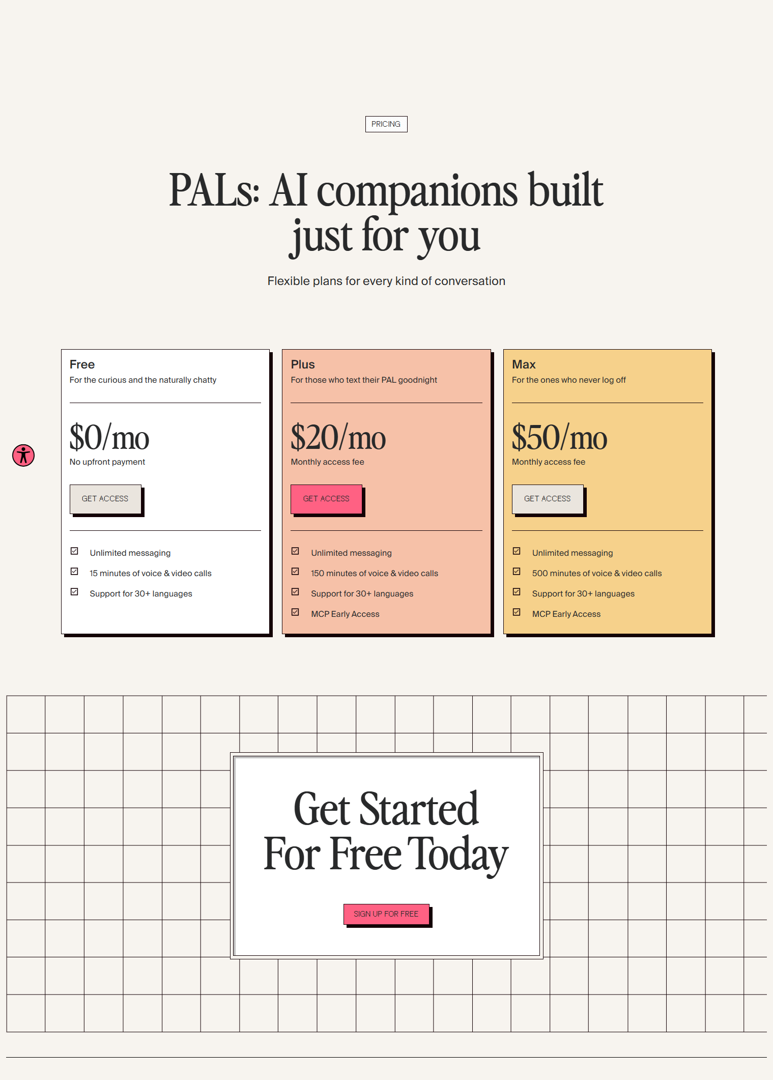 Pricing Page @Tavus