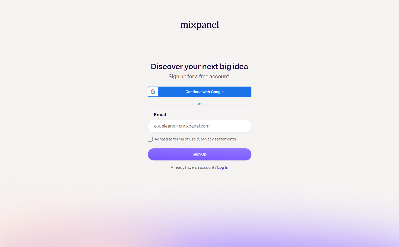 Signup @Mixpanel
