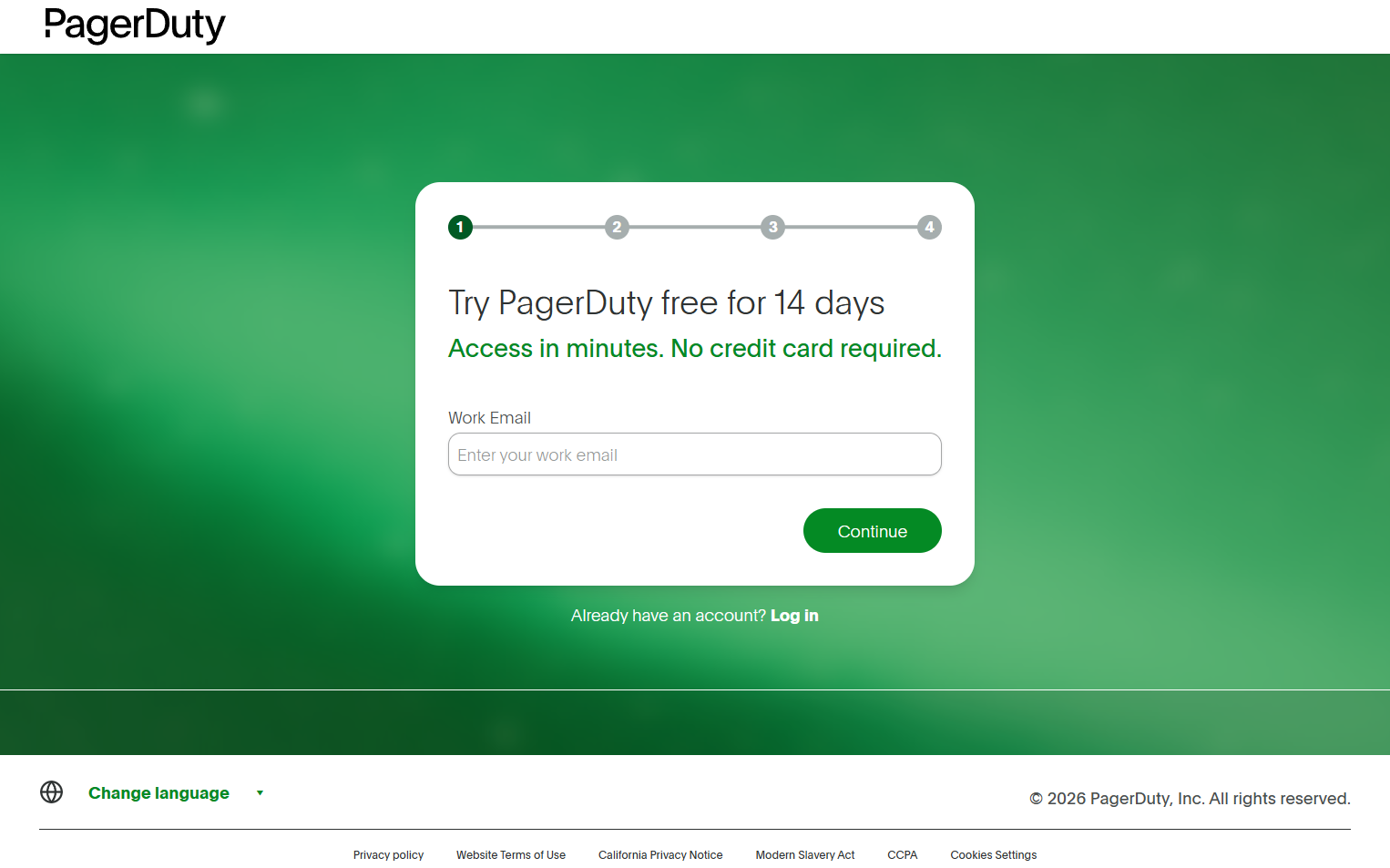 Signup @PagerDuty