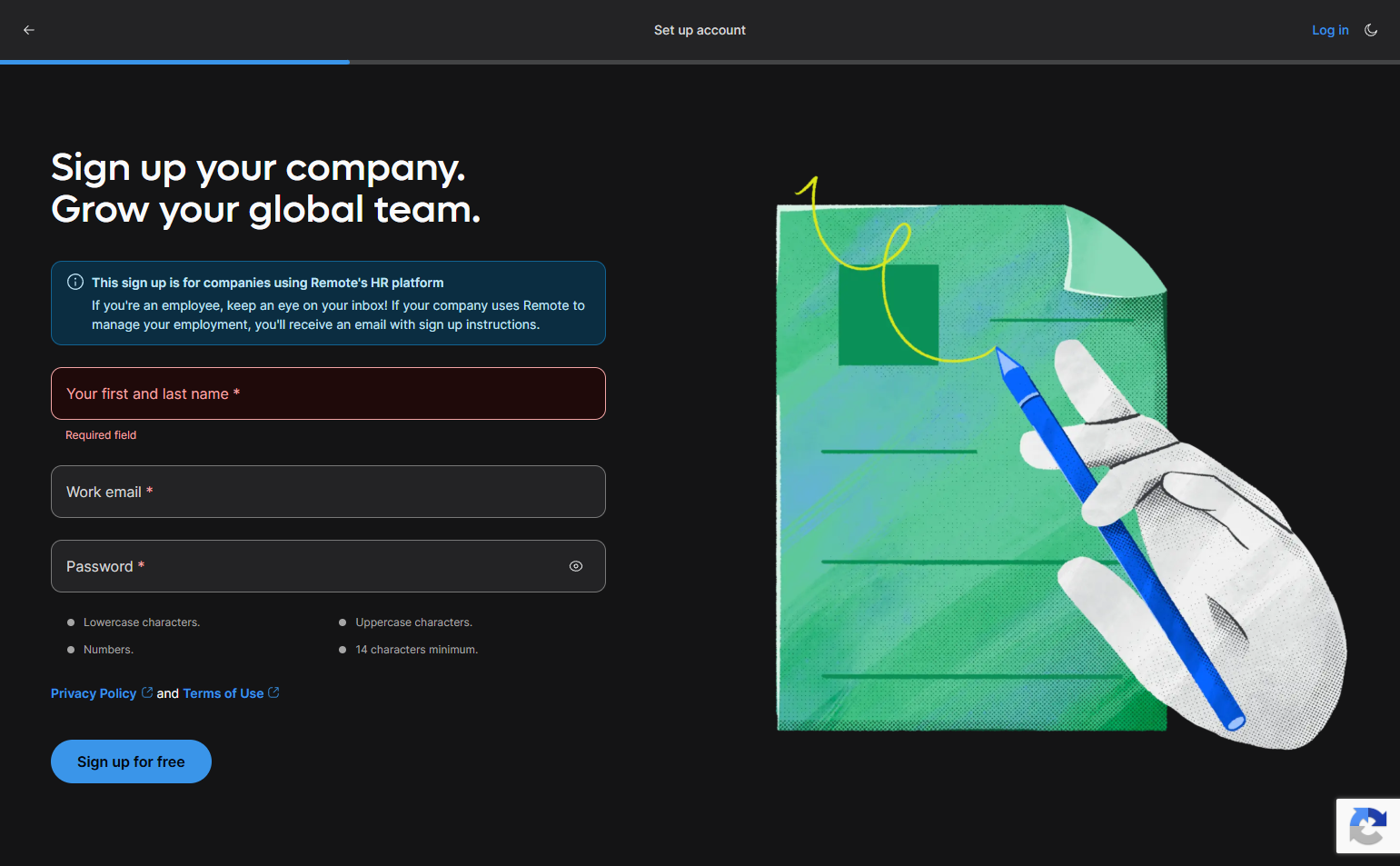 Signup @Remote