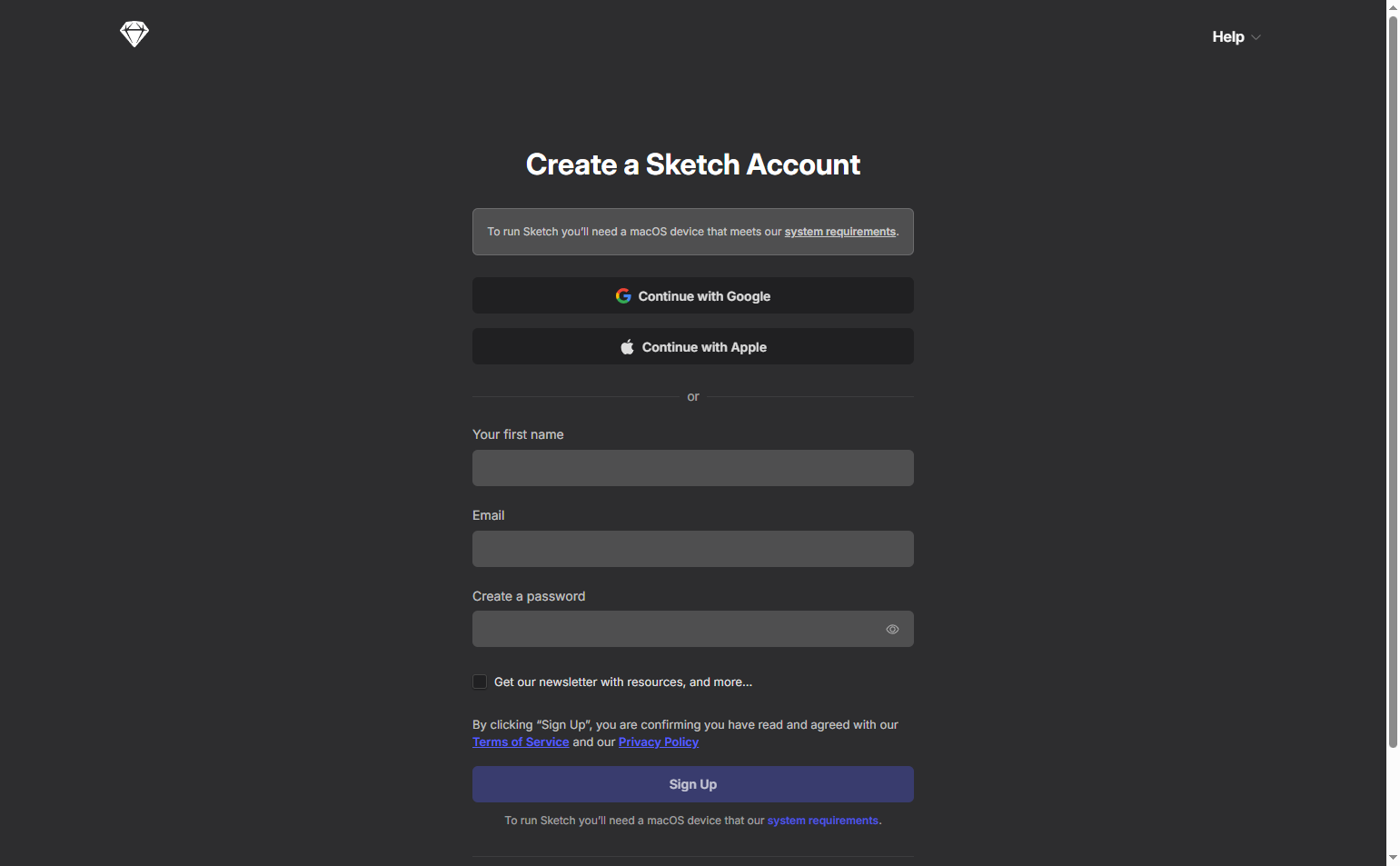 Signup @Sketch