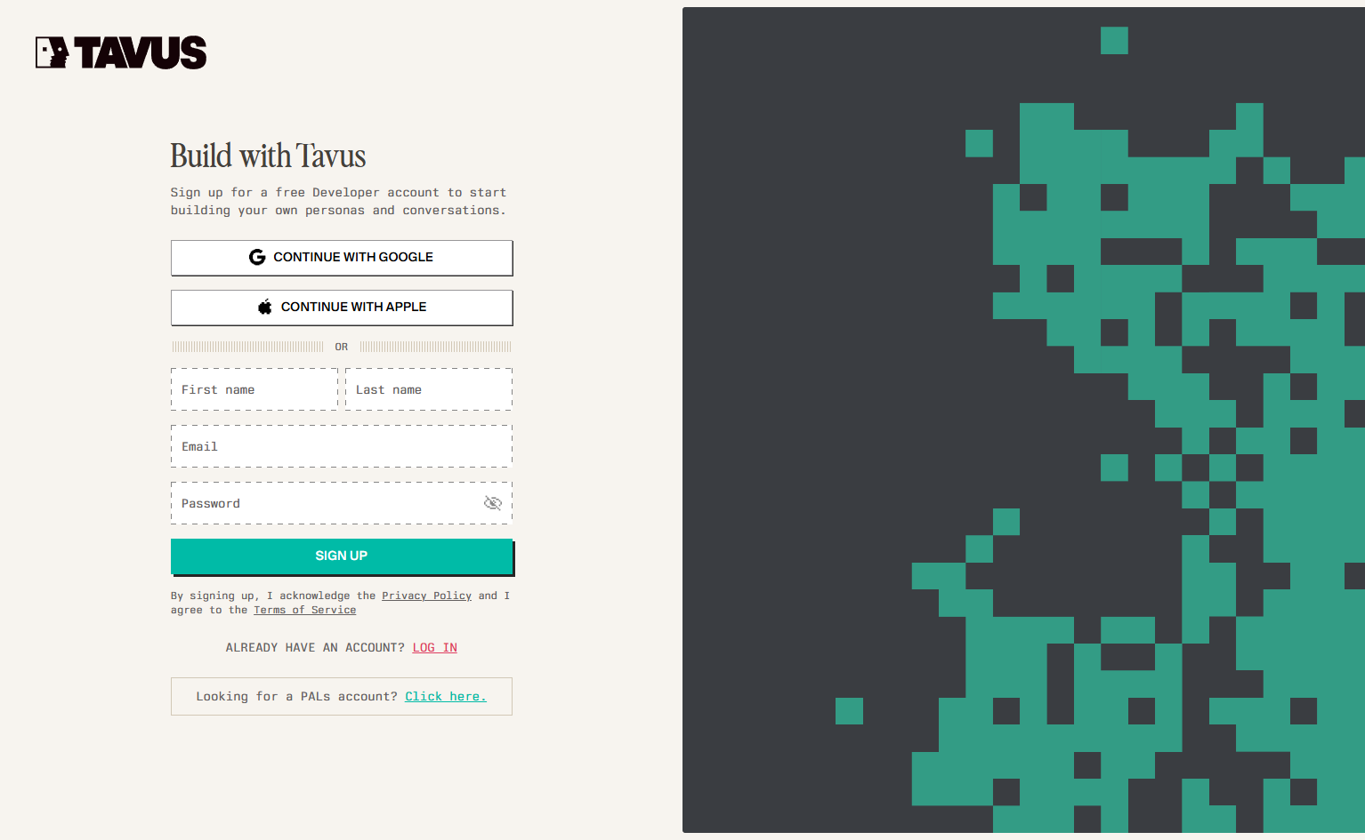 Signup @Tavus