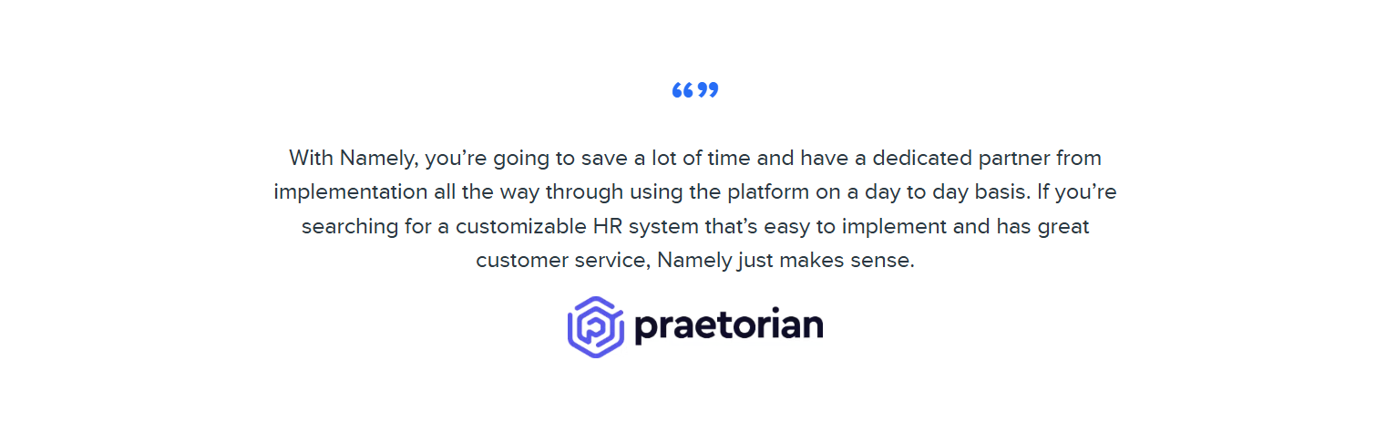 Testimonials Section @Namely