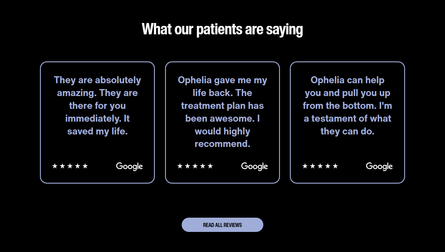 Testimonials Section @Ophelia