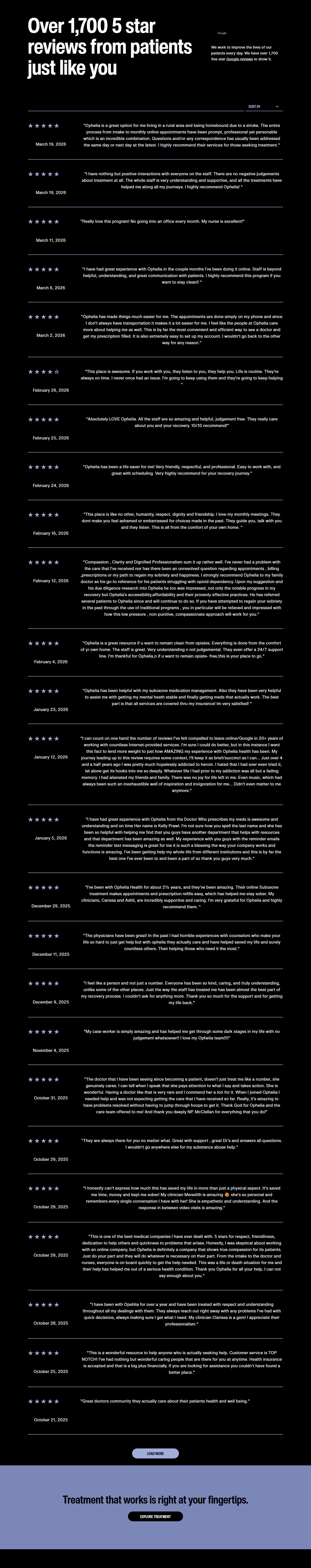 Testimonials Section @Ophelia
