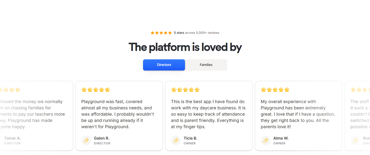 Testimonials Section @Playground