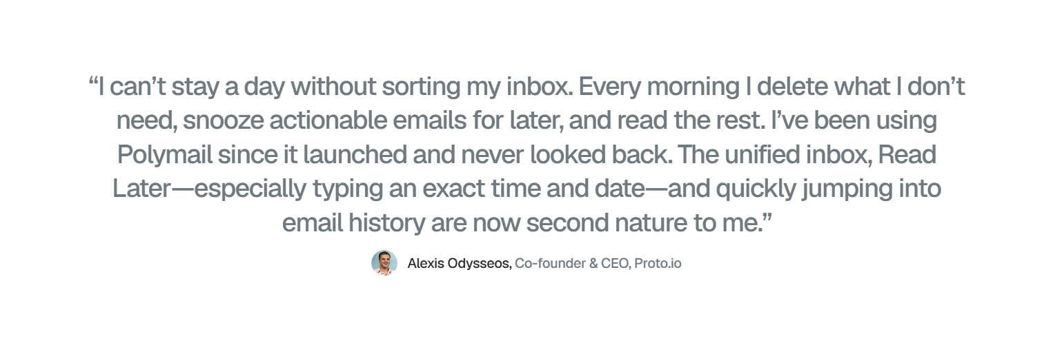Testimonials Section @Polymail