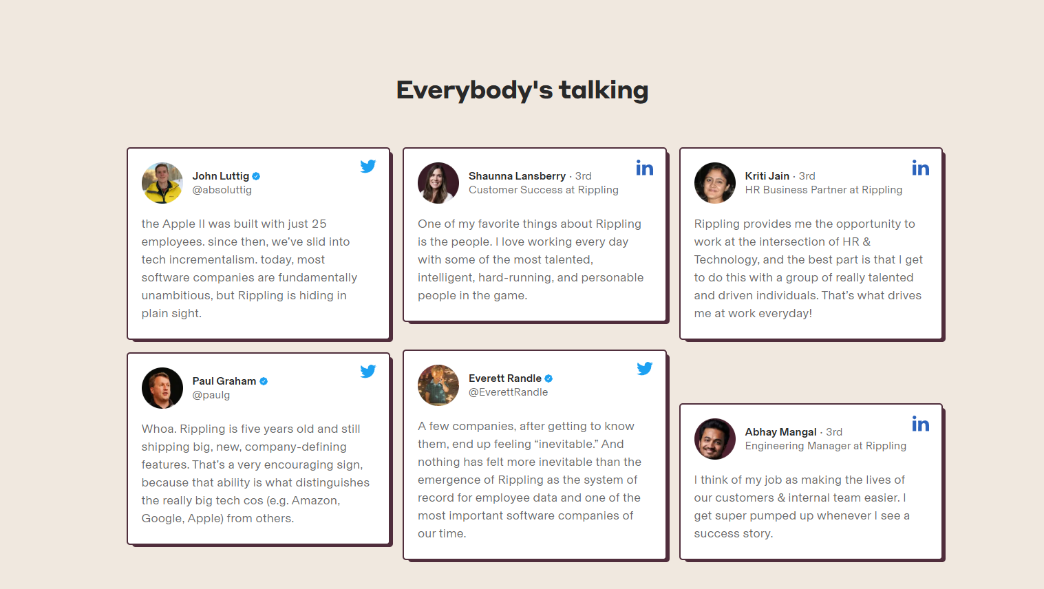 Testimonials Section @Rippling