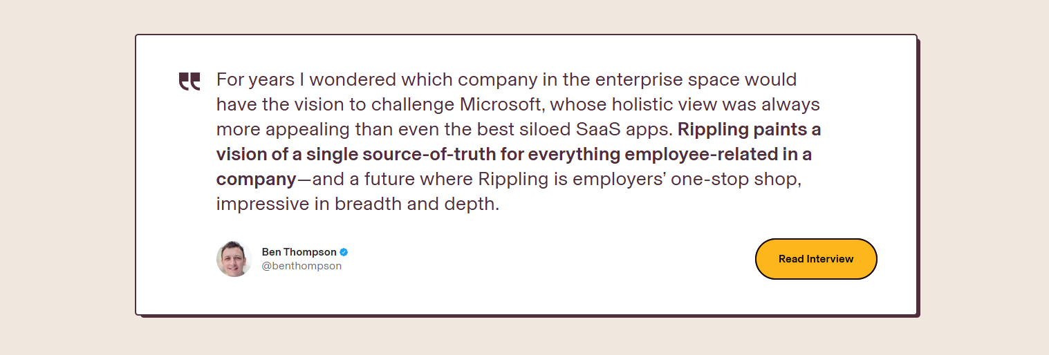 Testimonials Section @Rippling