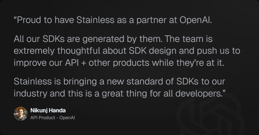 Testimonials Section @Stainless