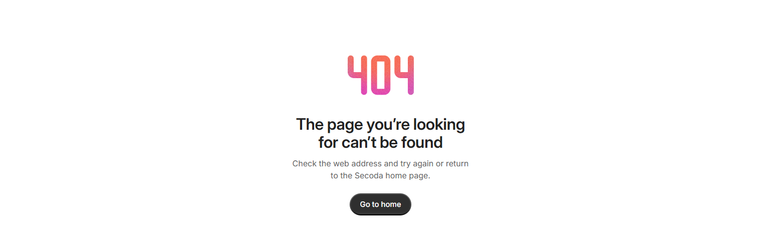 404 Error @Secoda