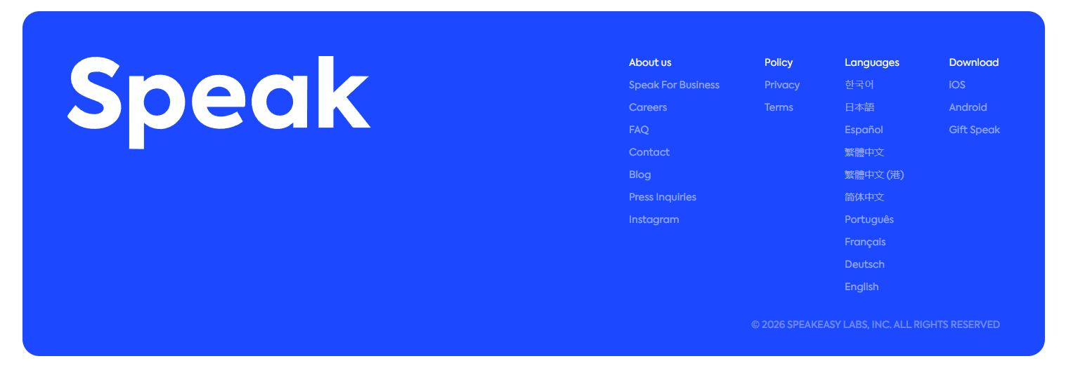 Footer @Speak