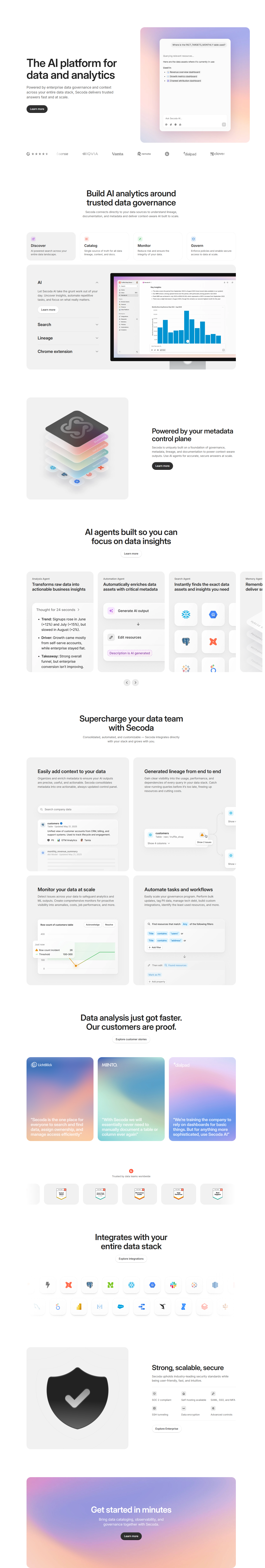 Landing Page @Secoda