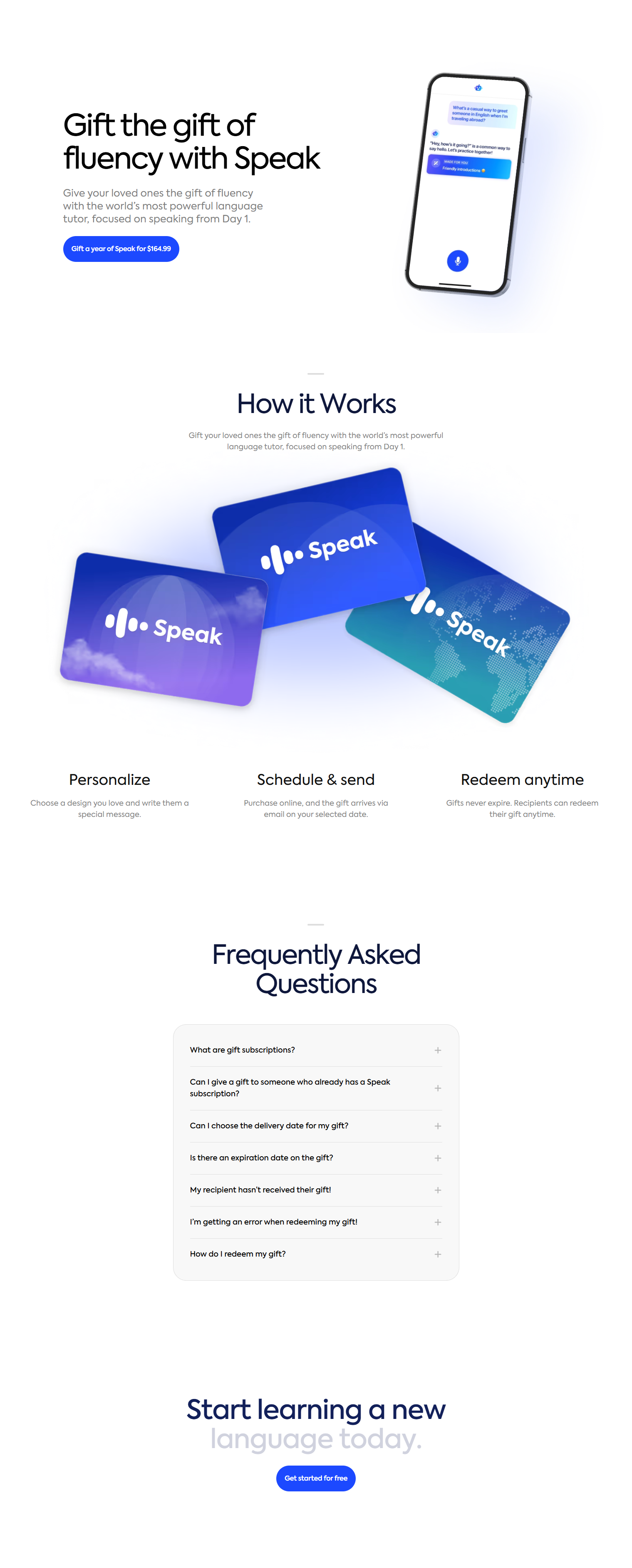 Landing Page @Speak