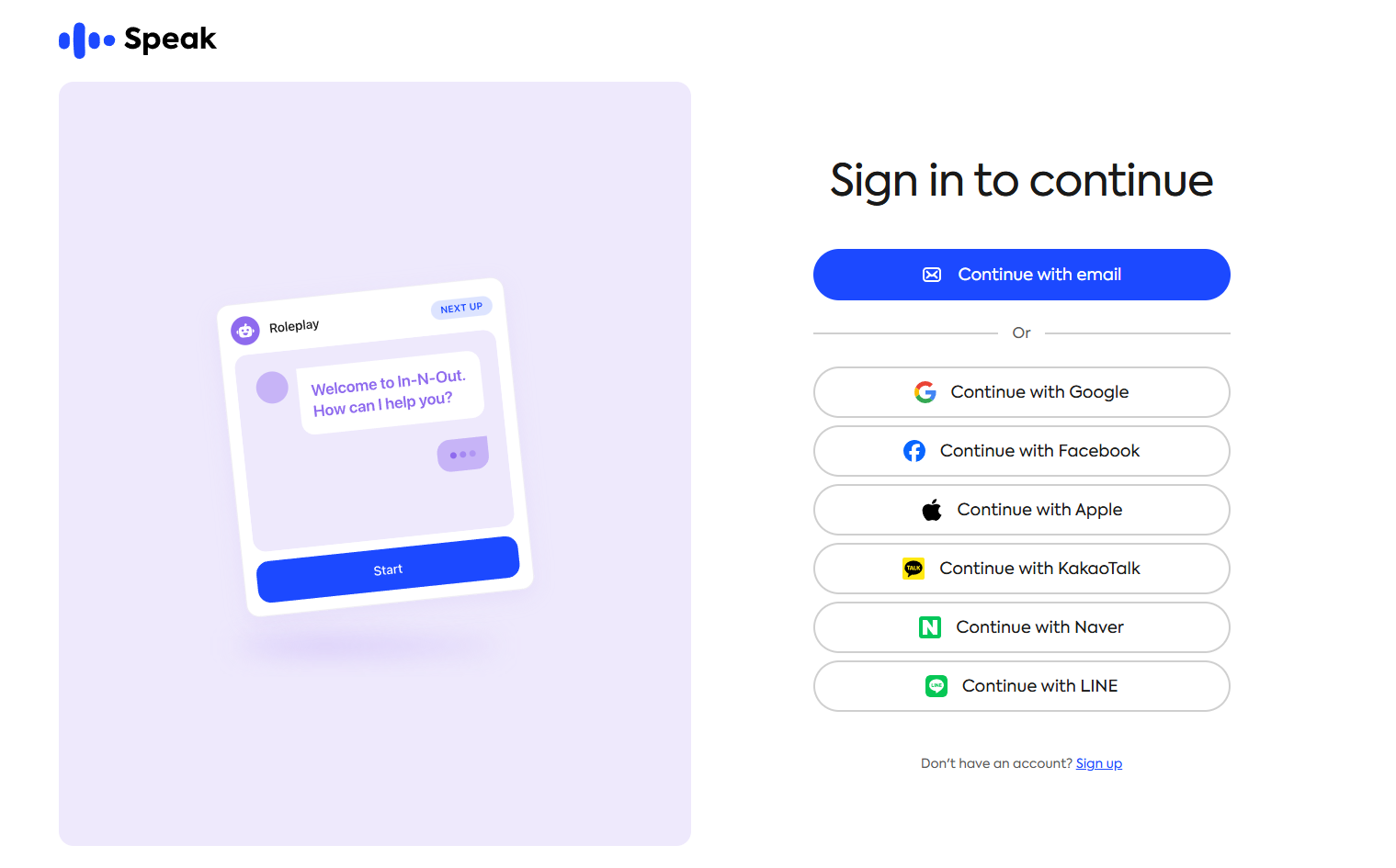 Login @Speak