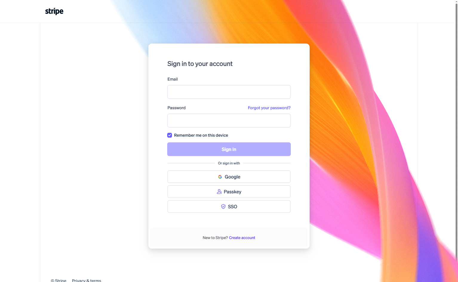 Login @Stripe