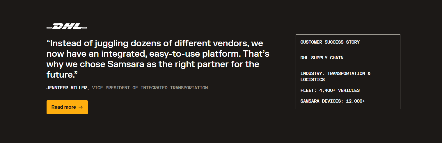 Testimonials Section @Samsara