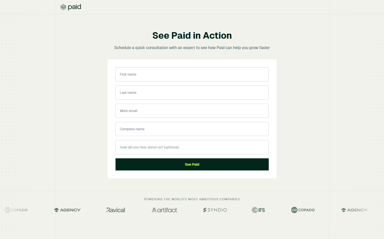 Contact Sales @Paid