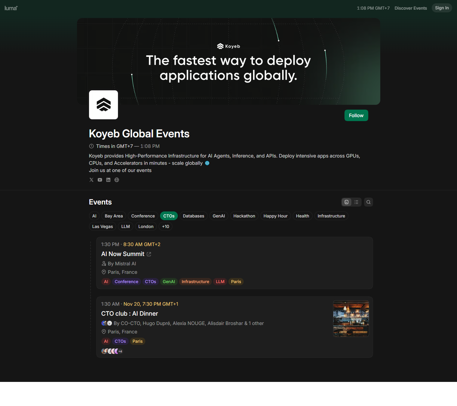 Events / Webinars @Koyeb