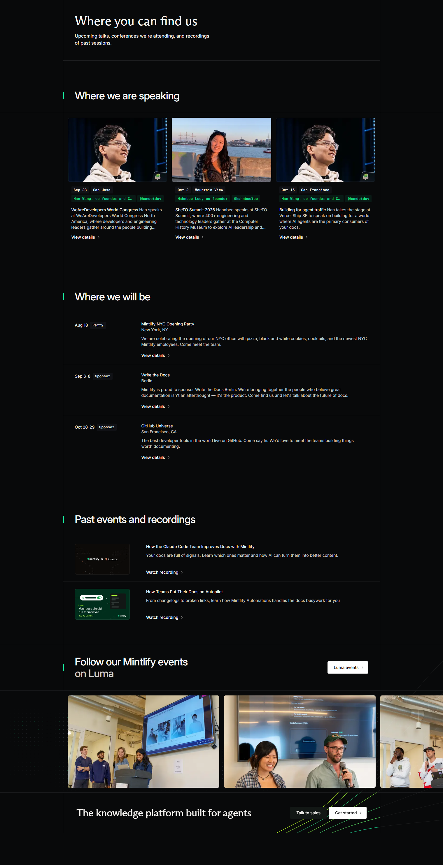 Events / Webinars @Mintlify
