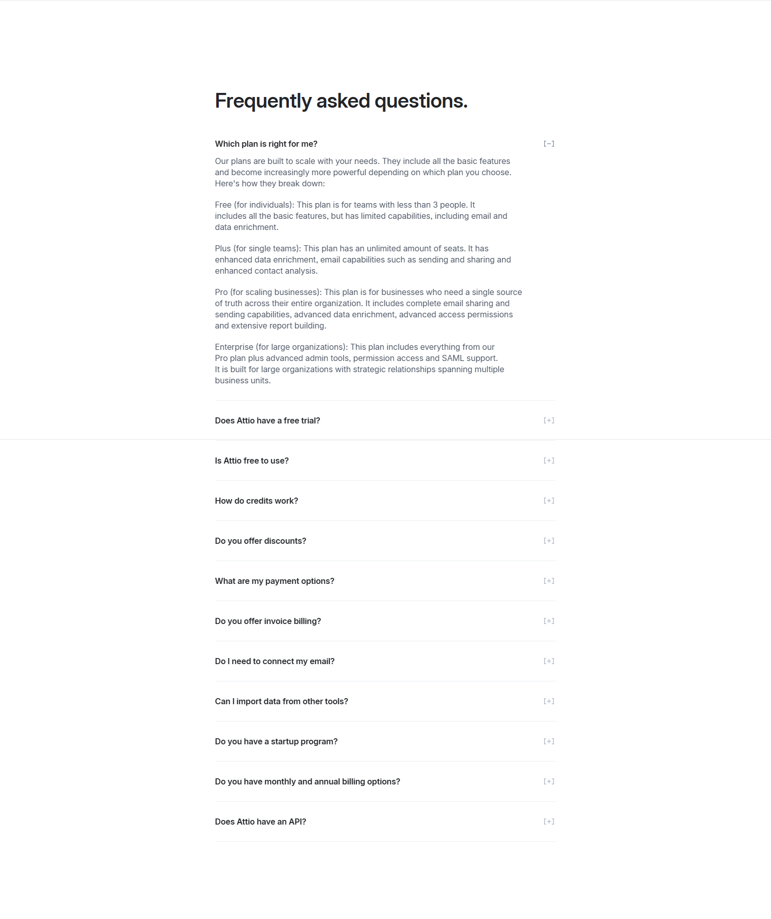 FAQ @Attio