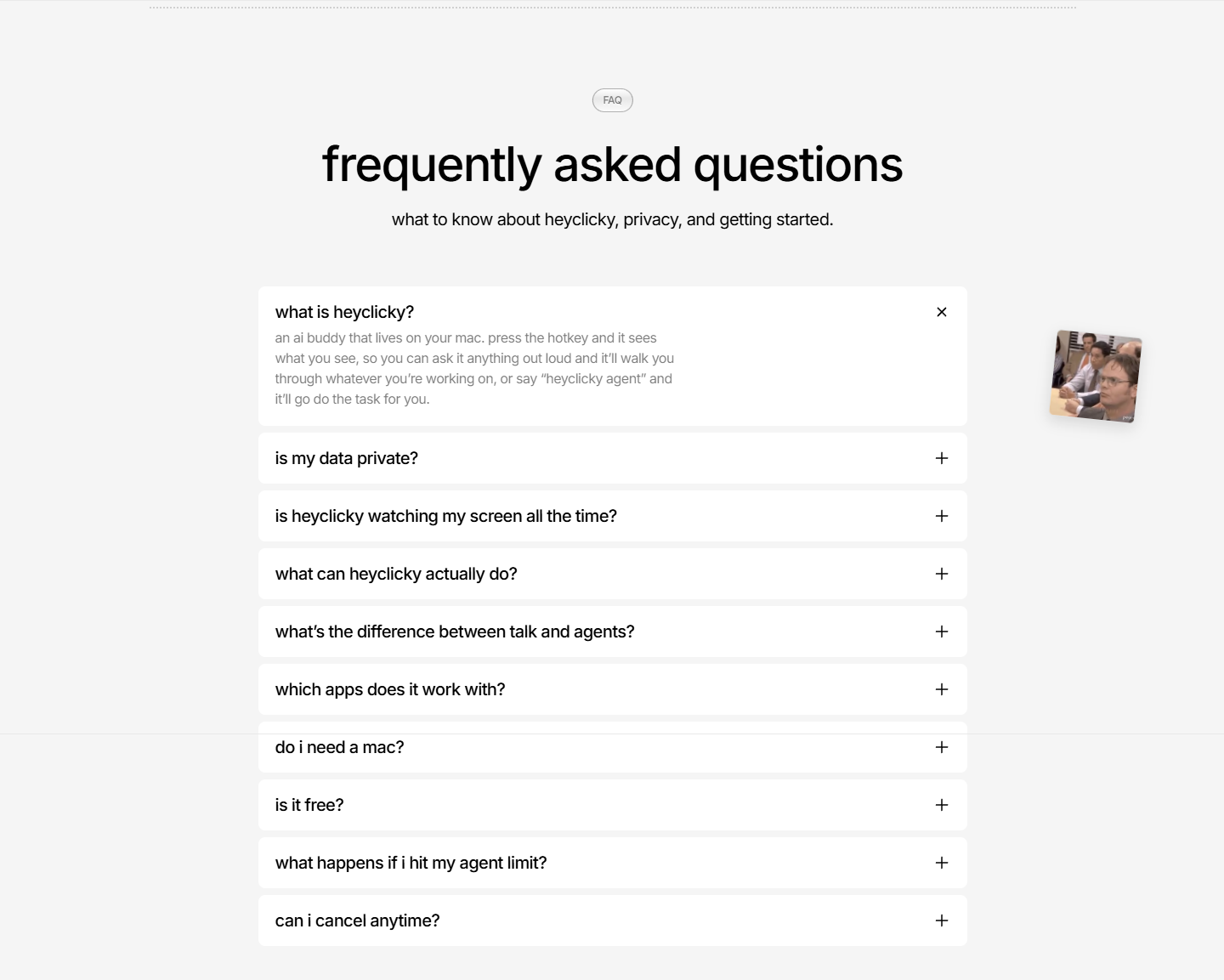 FAQ @HeyClicky