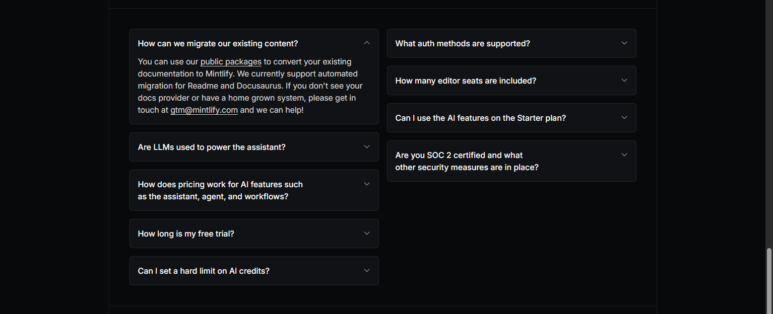 FAQ @Mintlify