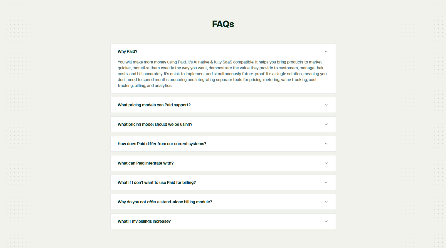 FAQ @Paid