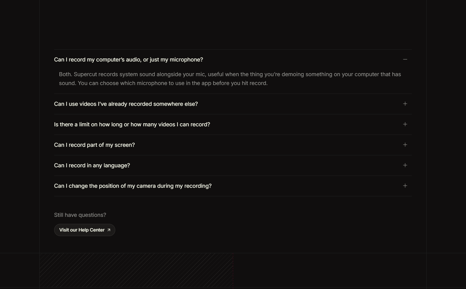 FAQ @Supercut
