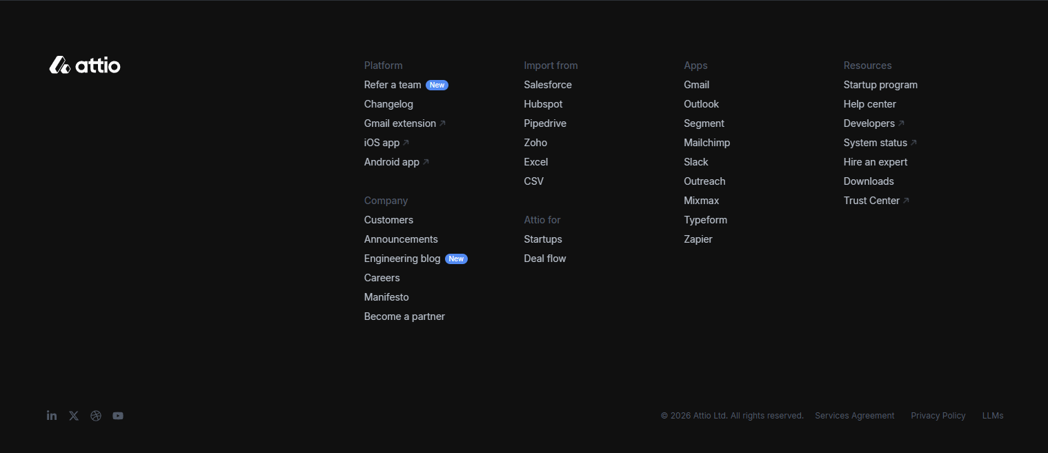 Footer @Attio
