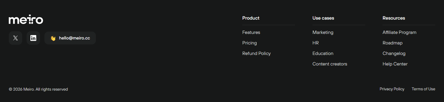 Footer @Meiro