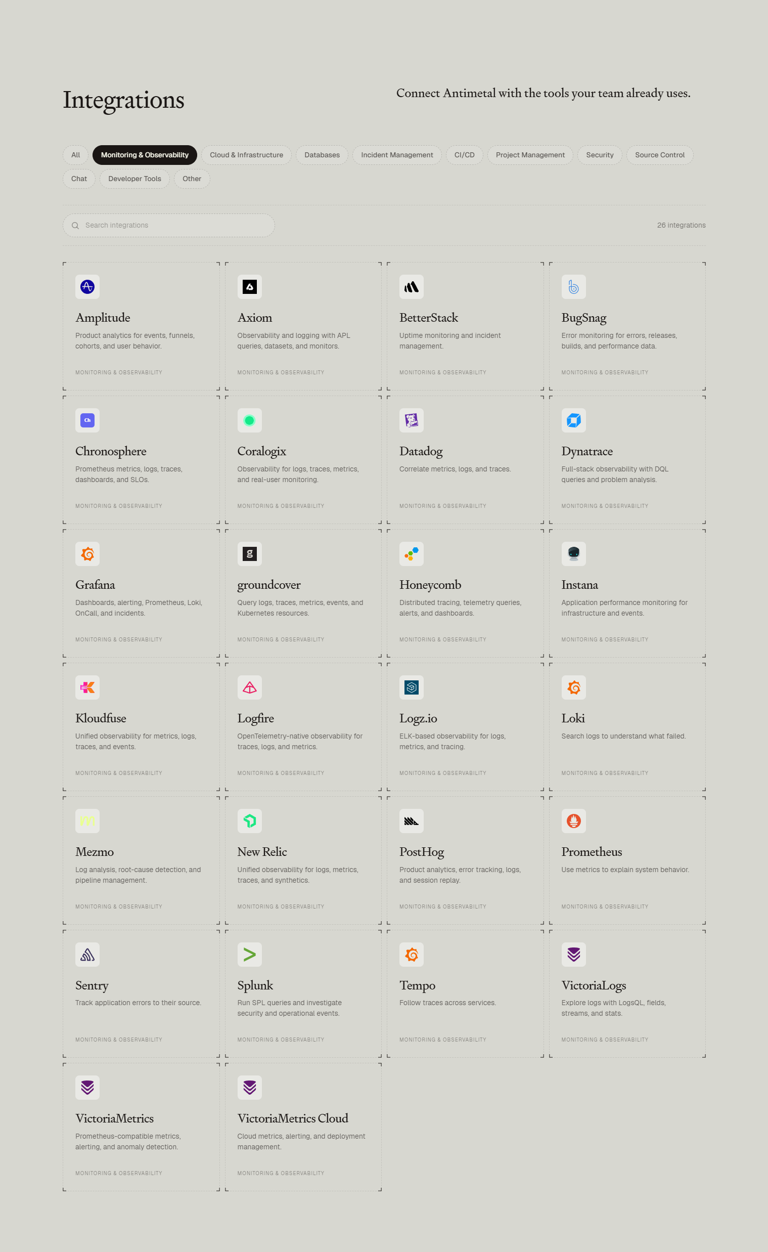 Integrations @Antimetal
