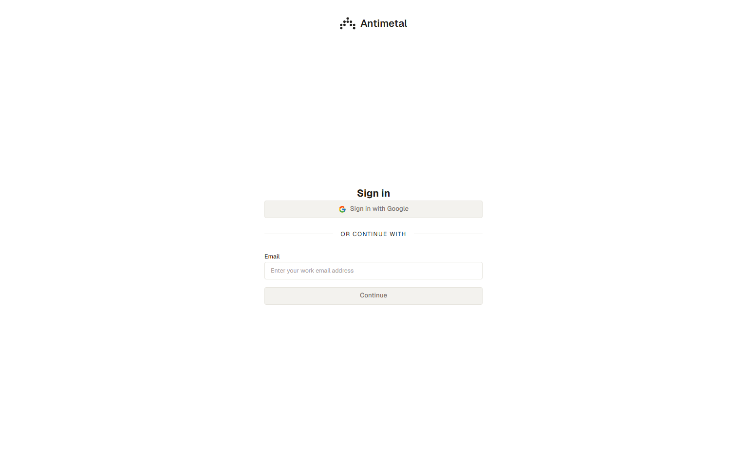 Login @Antimetal