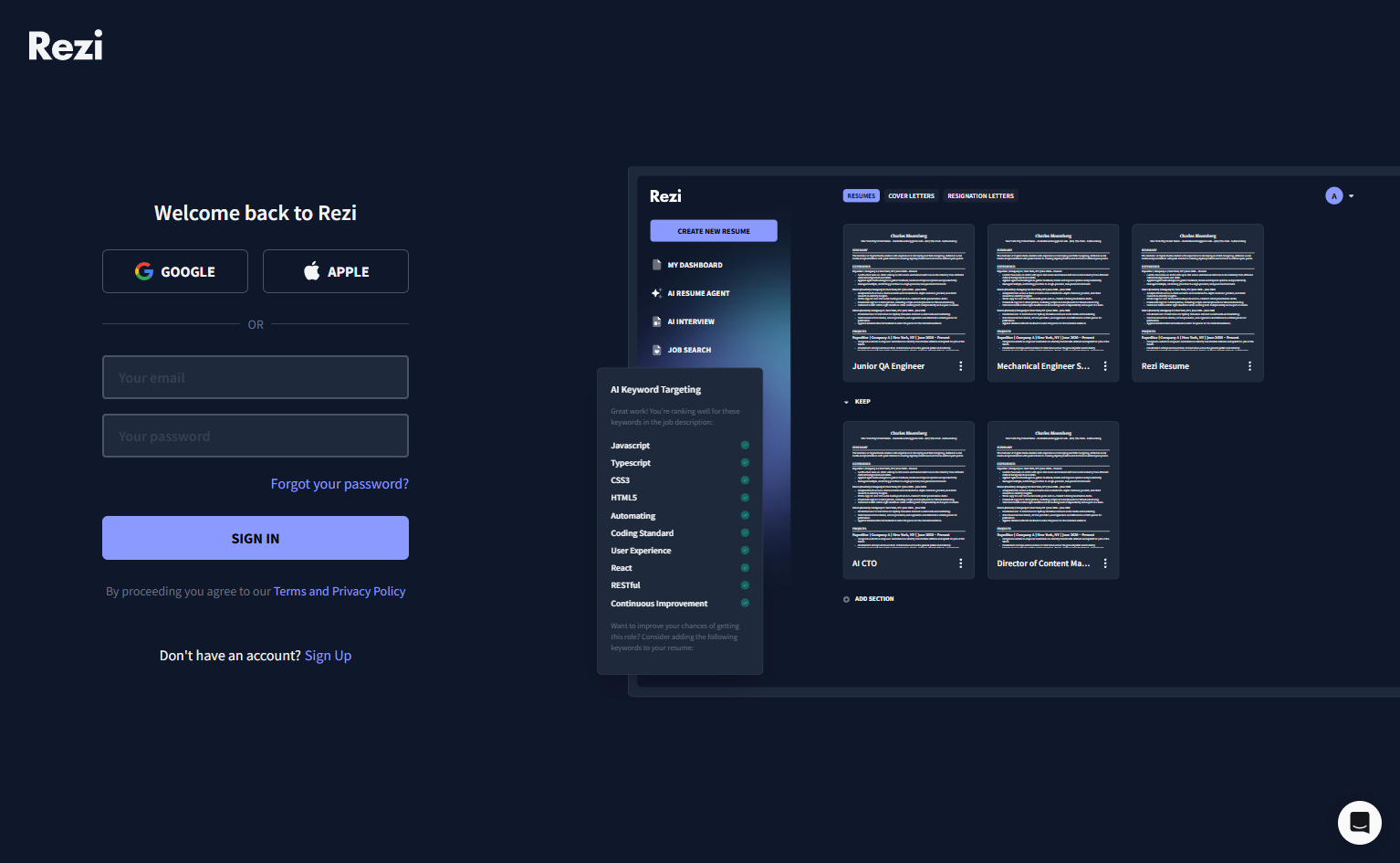 Login @Rezi