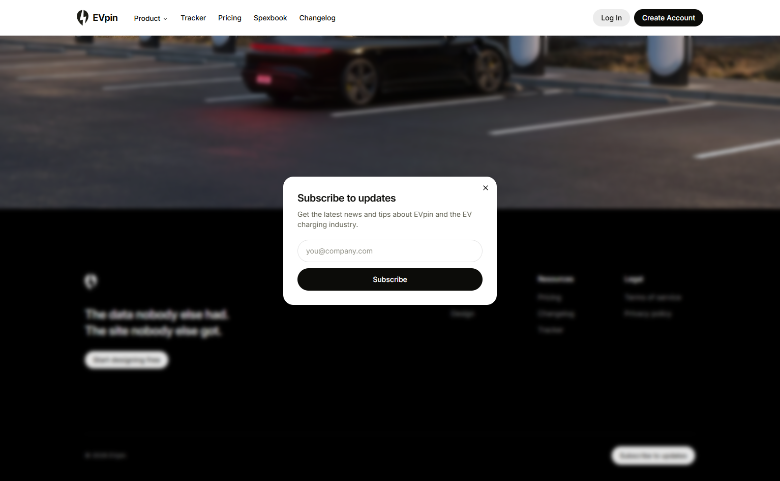 Newsletter Signup @EVpin