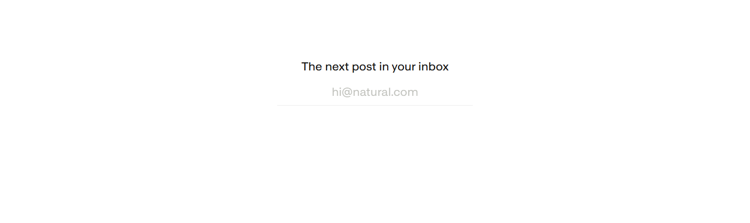 Newsletter Signup @Natural