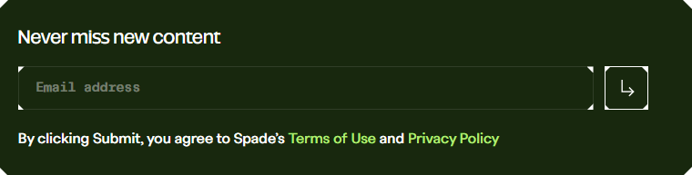 Newsletter Signup @Spade