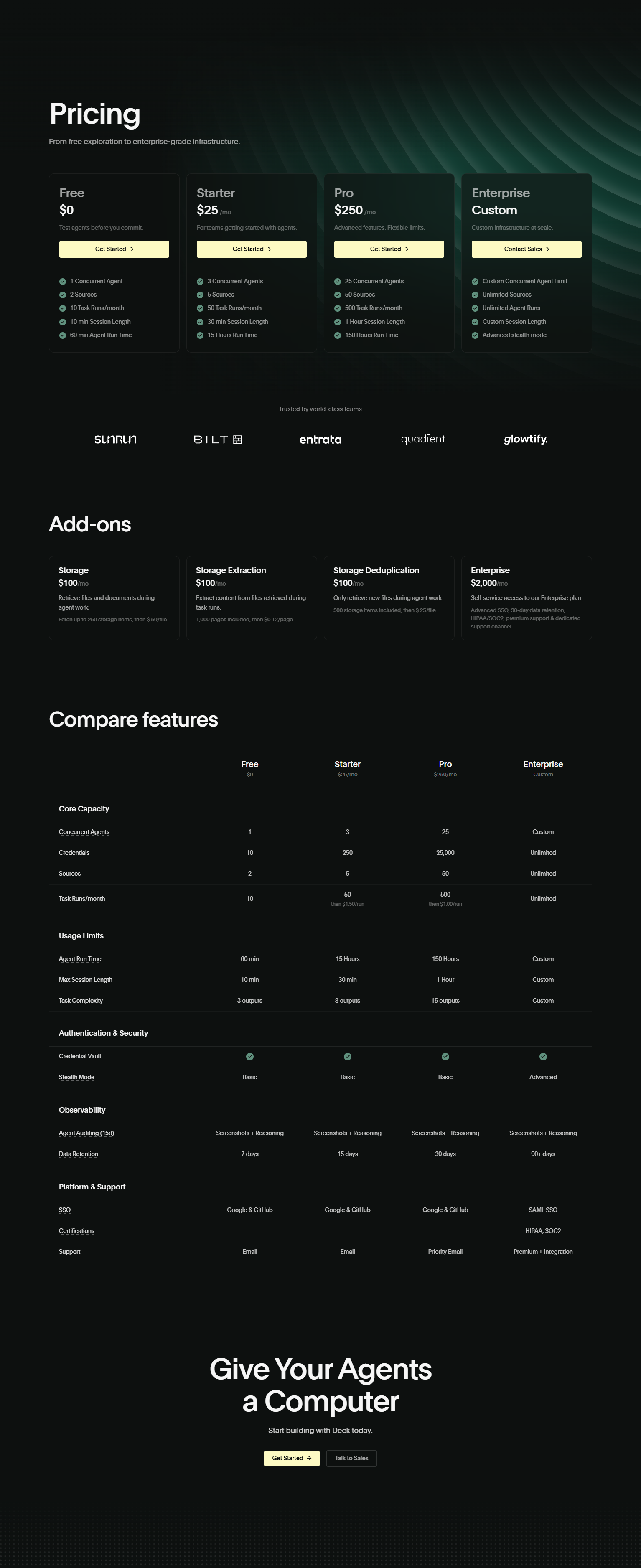 Pricing Page @Deck