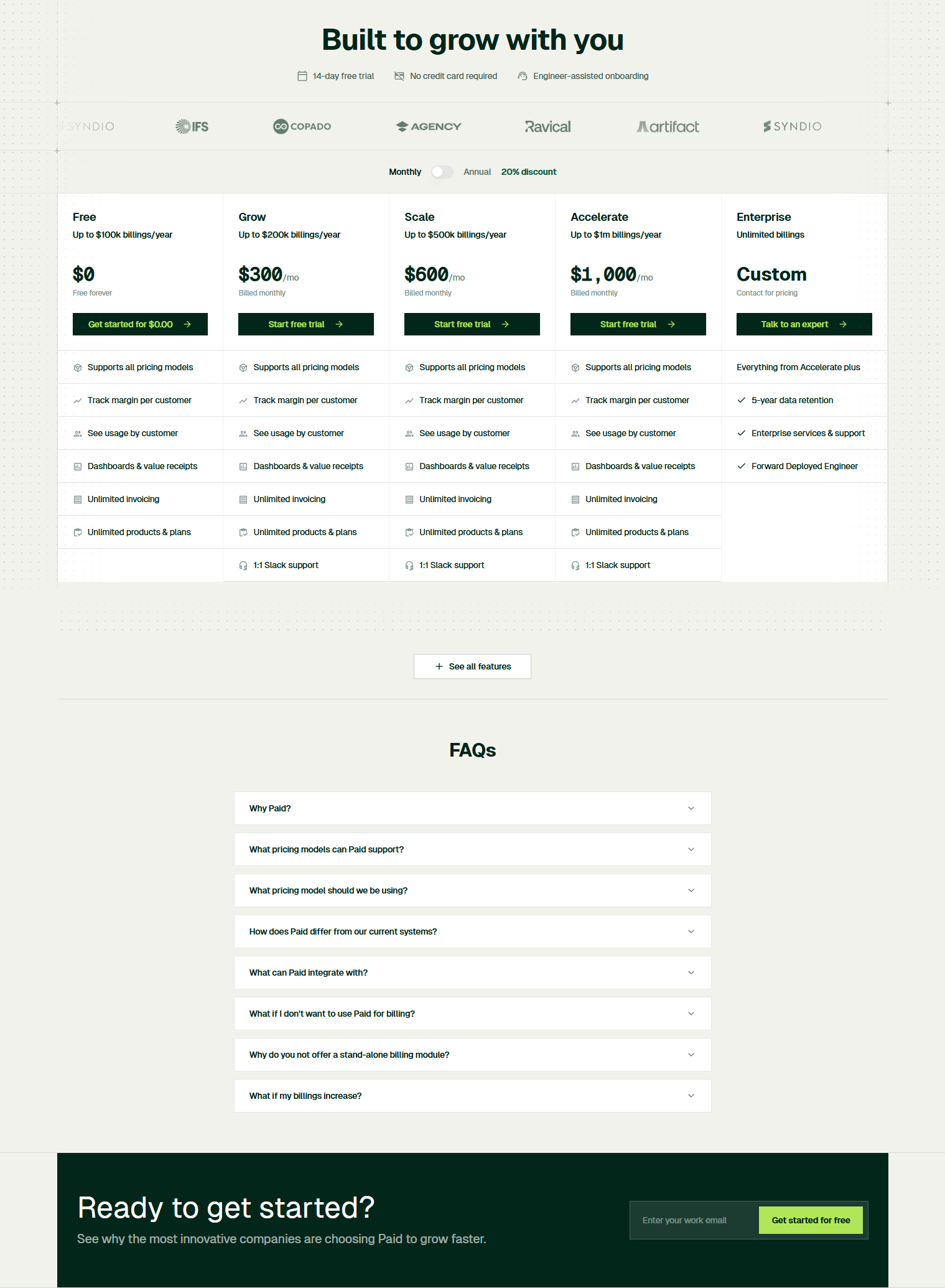 Pricing Page @Paid