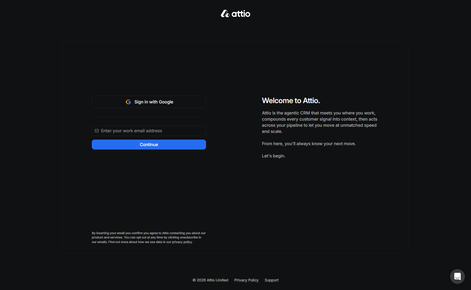 Signup @Attio
