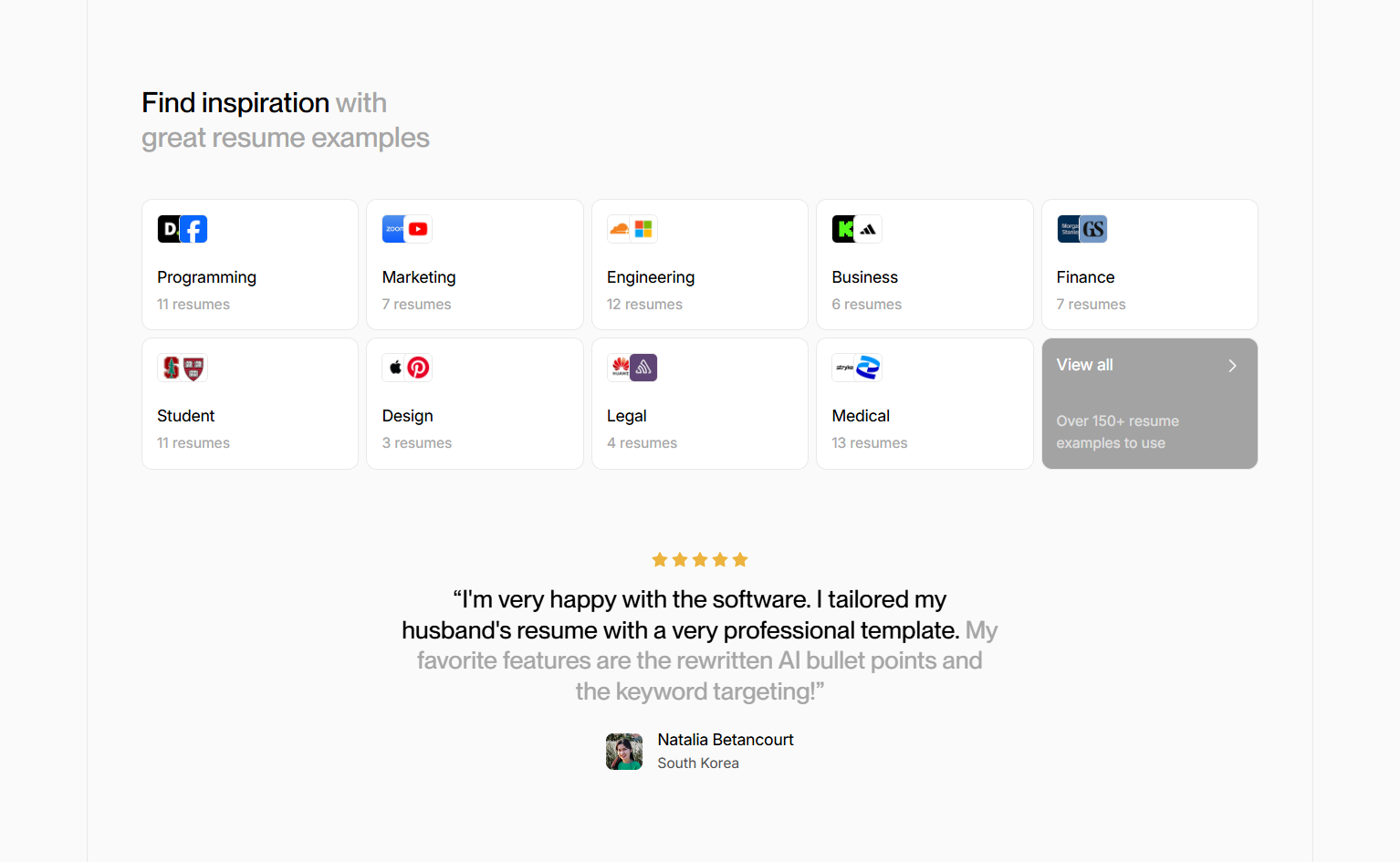 Testimonials Section @Rezi