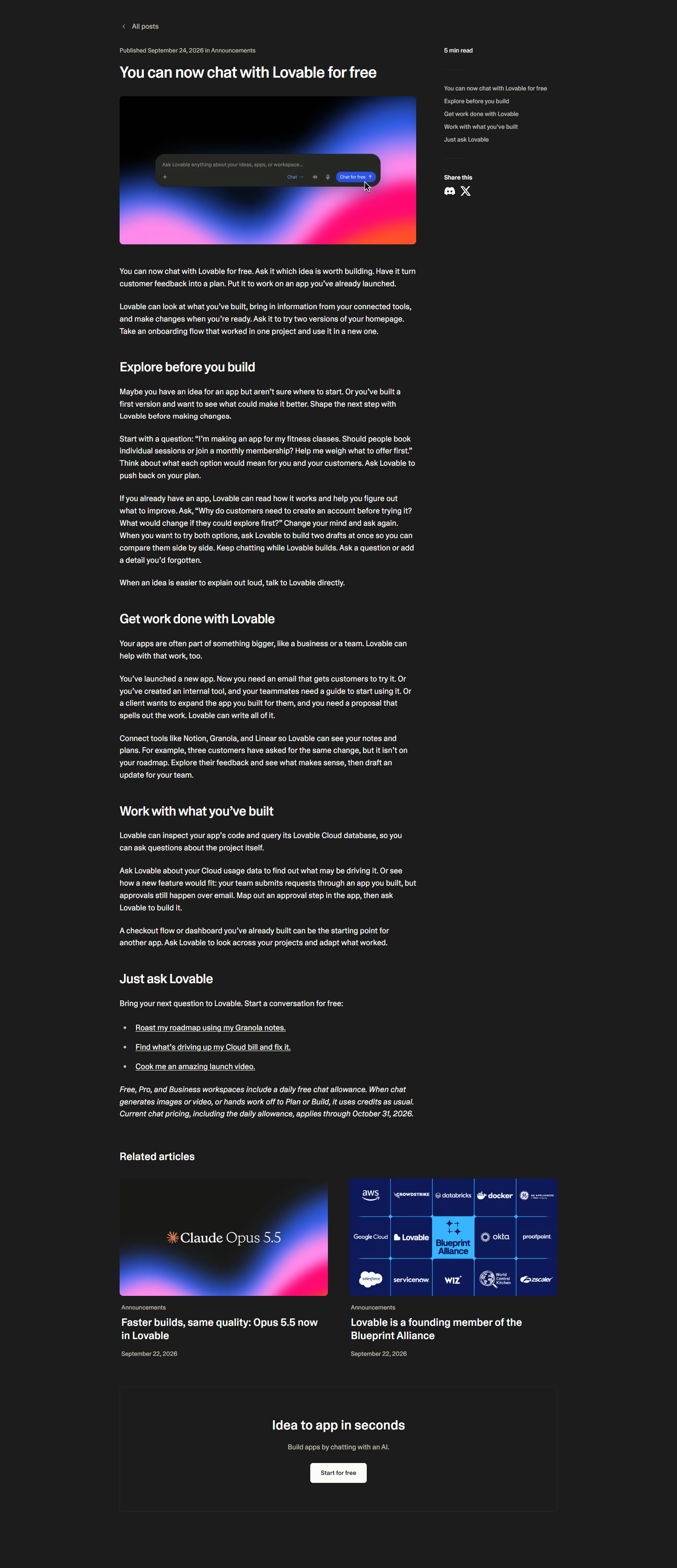Blog Post @Lovable
