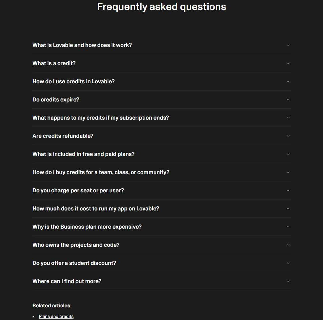 FAQ @Lovable
