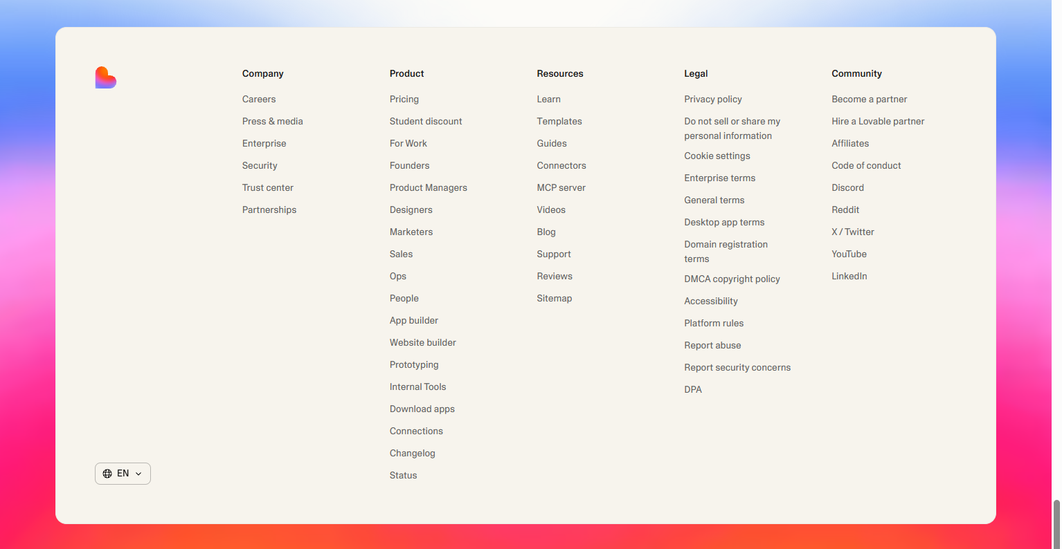 Footer @Lovable