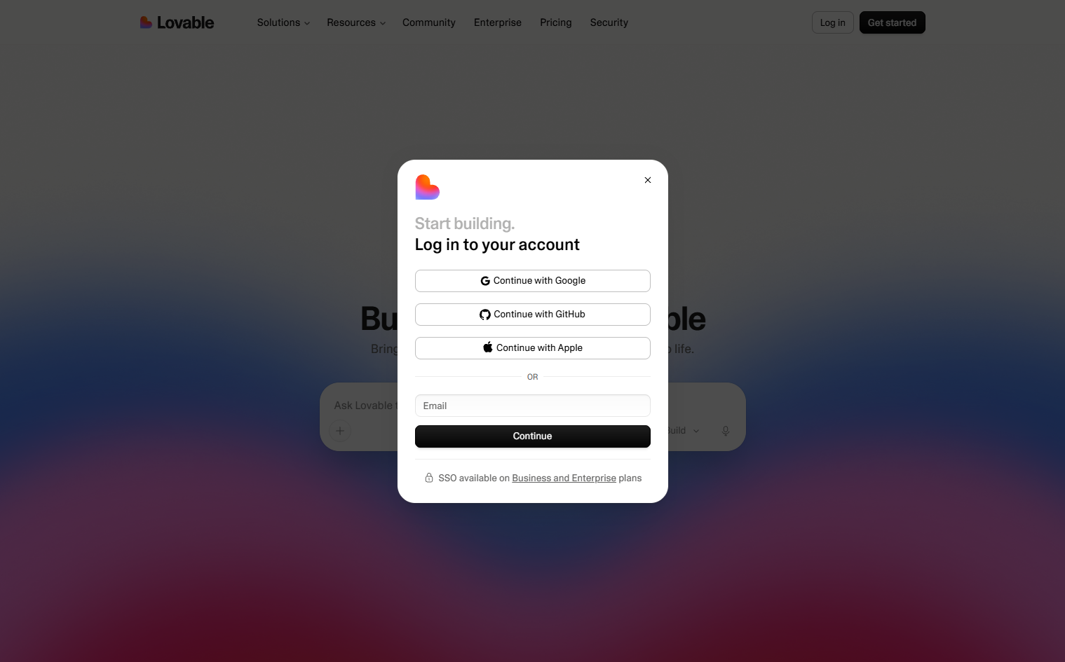 Login @Lovable