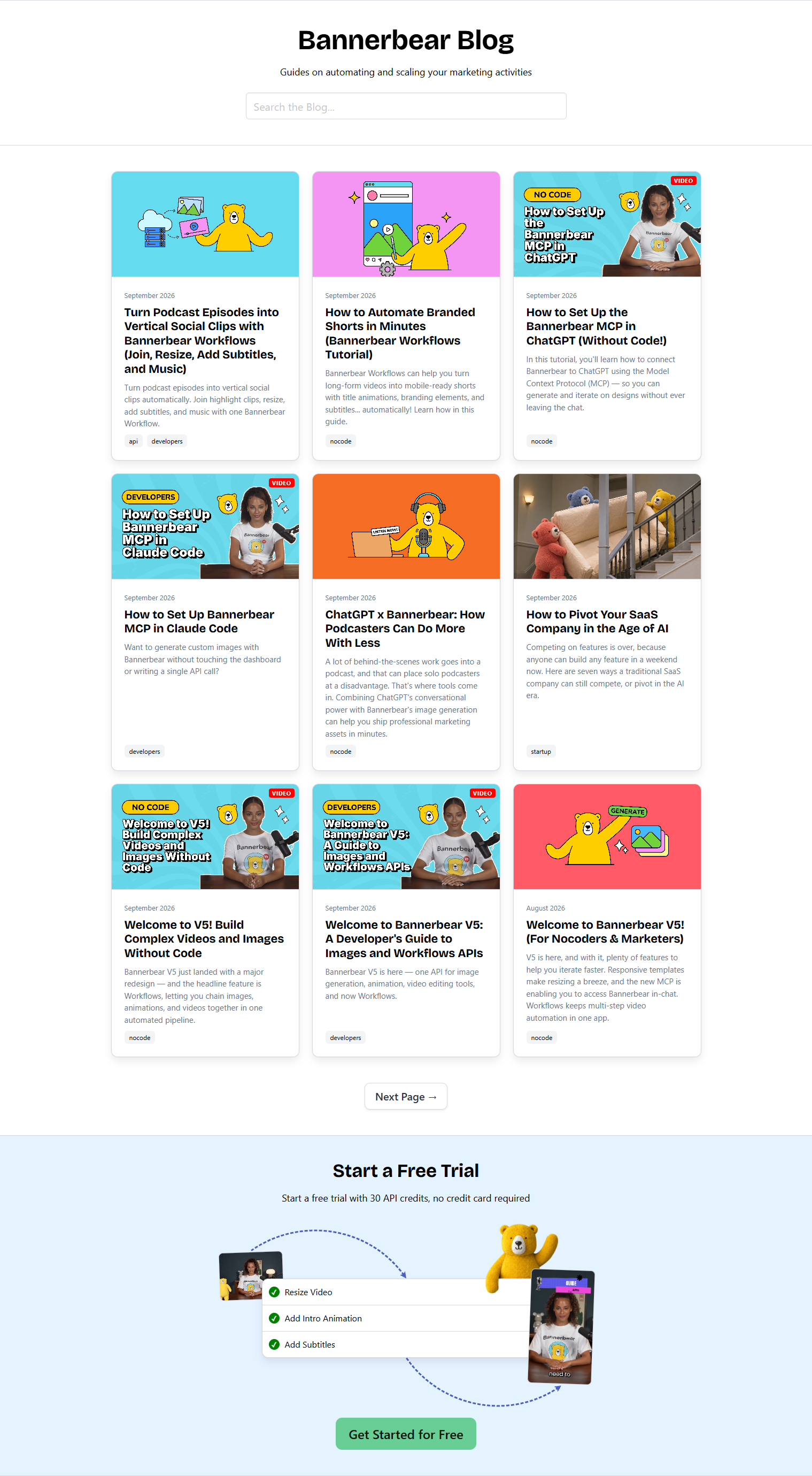Blog Index @Bannerbear