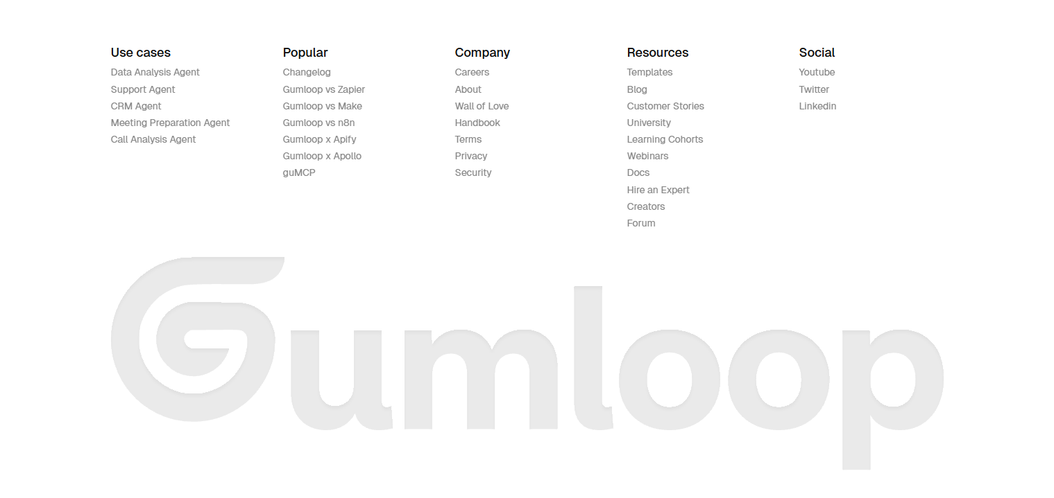 Footer @Gumloop