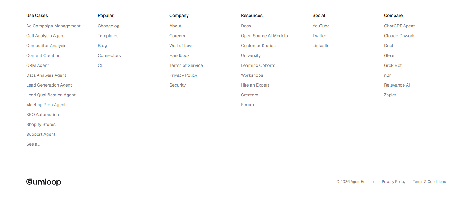 Footer @Gumloop