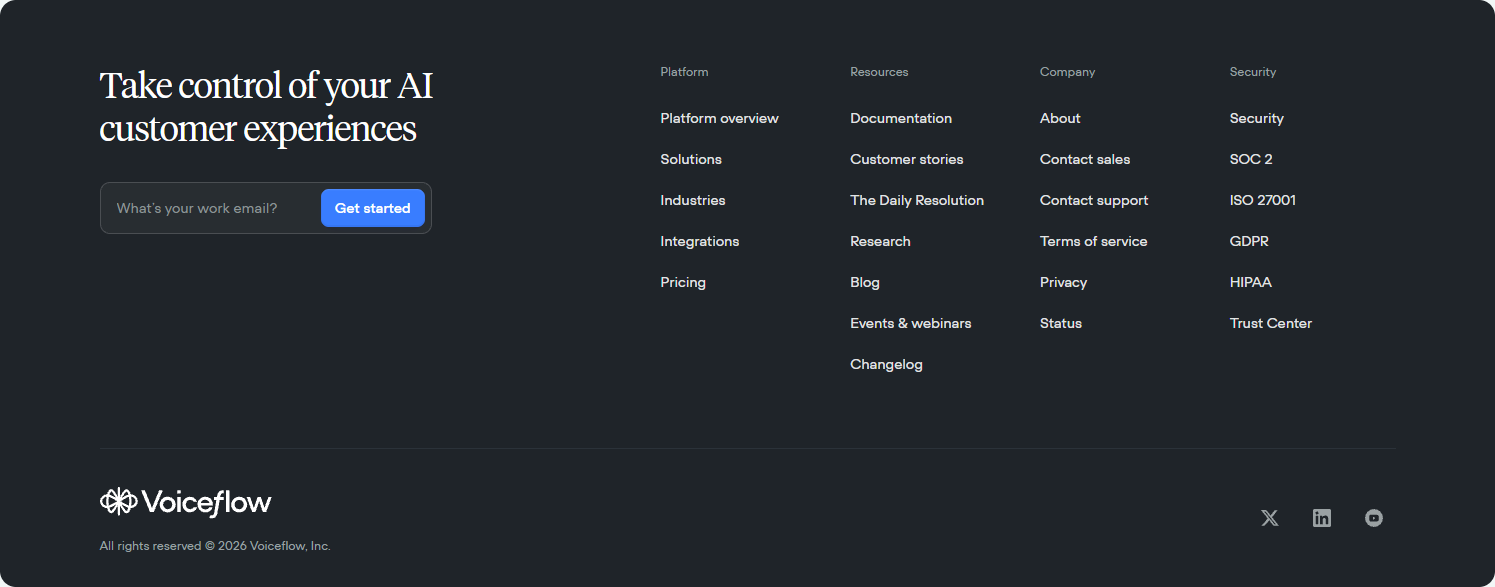 Footer @Voiceflow