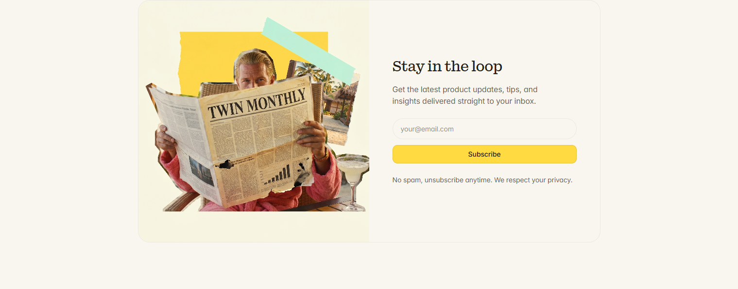Newsletter Signup @Twin